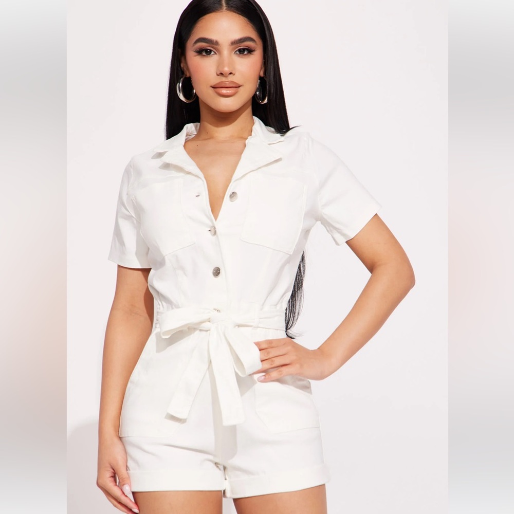 Off White Andrea Romper from Fashion Nova
